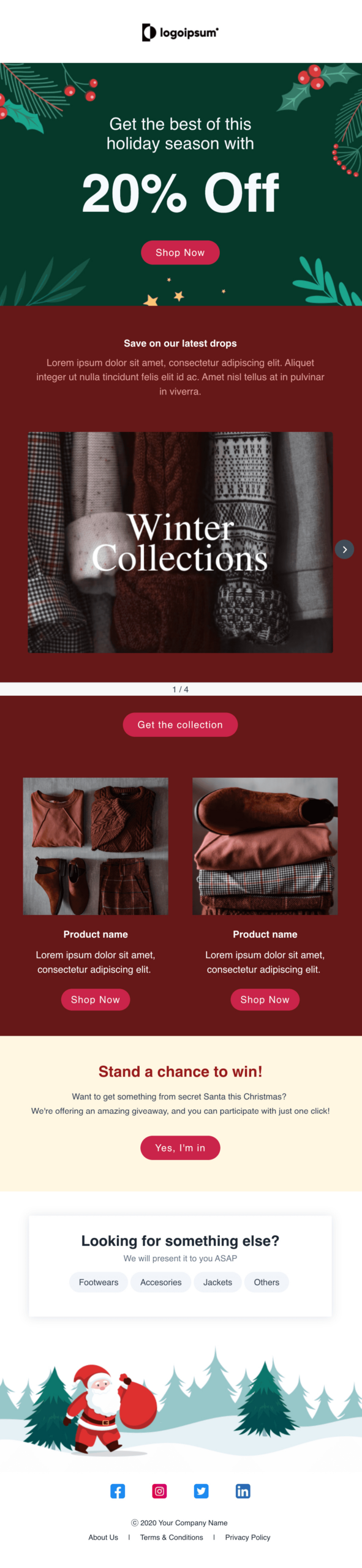 Free And Customizable Christmas Email Template regarding Best Christmas Email Template