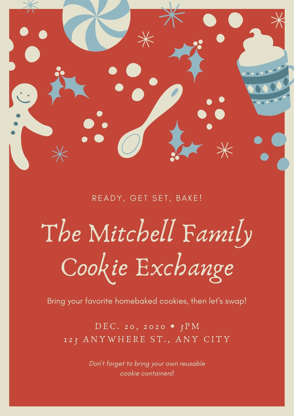 Free And Customizable Cookie Exchange Templates in Christmas Cookie Exchange Flyer Template Free