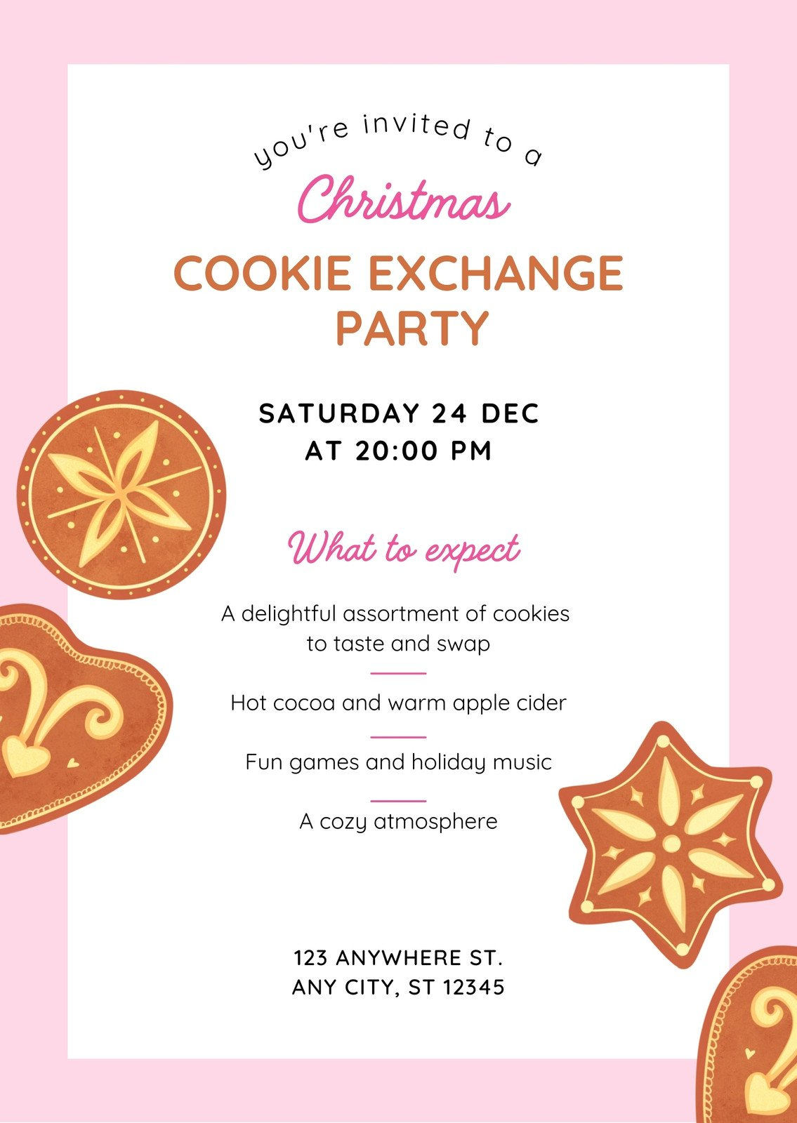 Free And Customizable Cookie Exchange Templates with Christmas Cookie Exchange Invitation Template