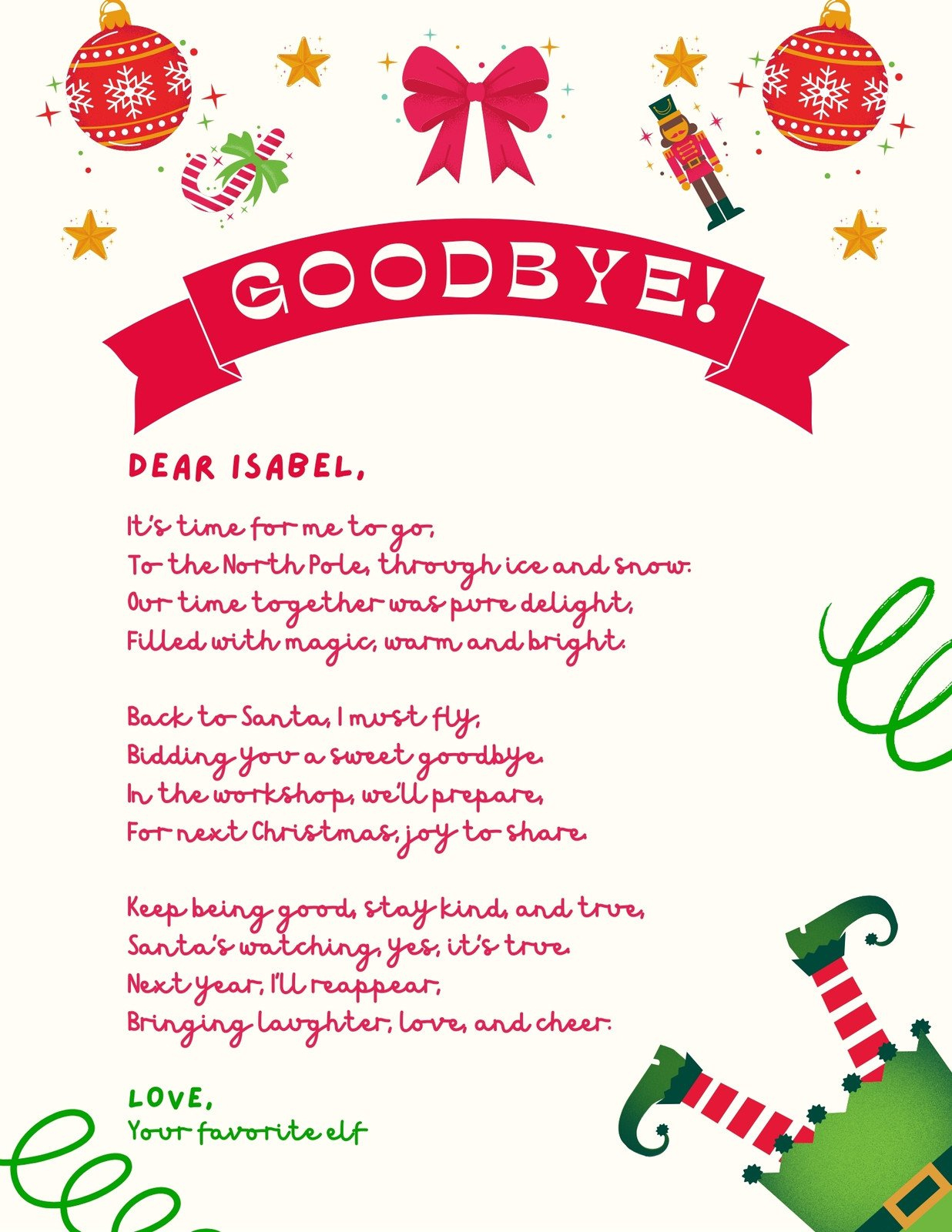 Free And Customizable Elf Templates regarding Christmas Elf Note Template