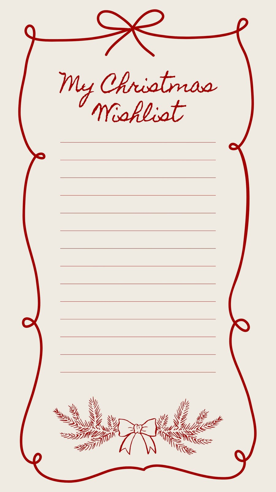 Free And Customizable Holiday Wishlist Templates throughout Aesthetic Christmas Wish List Template