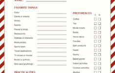 Free And Customizable Secret Santa Templates with Christmas Gift Questionnaire Template