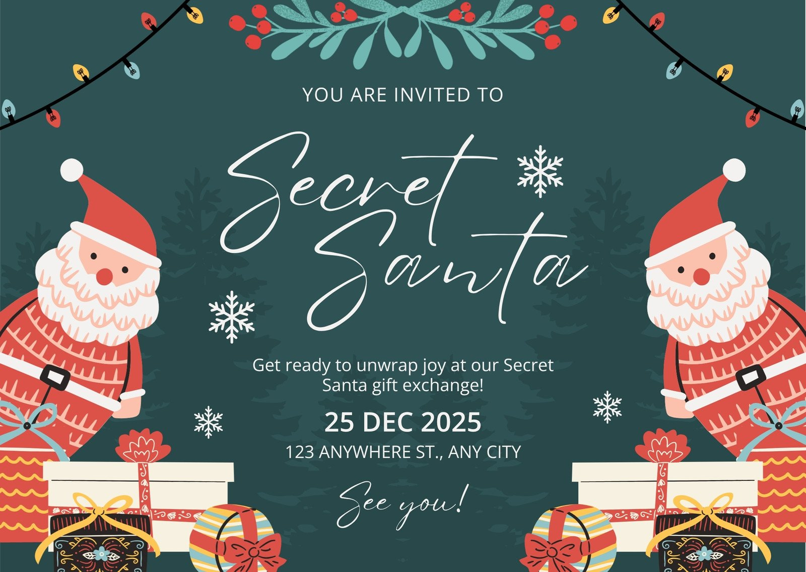 Free And Customizable Secret Santa Templates with regard to Christmas Gift Exchange Email Template