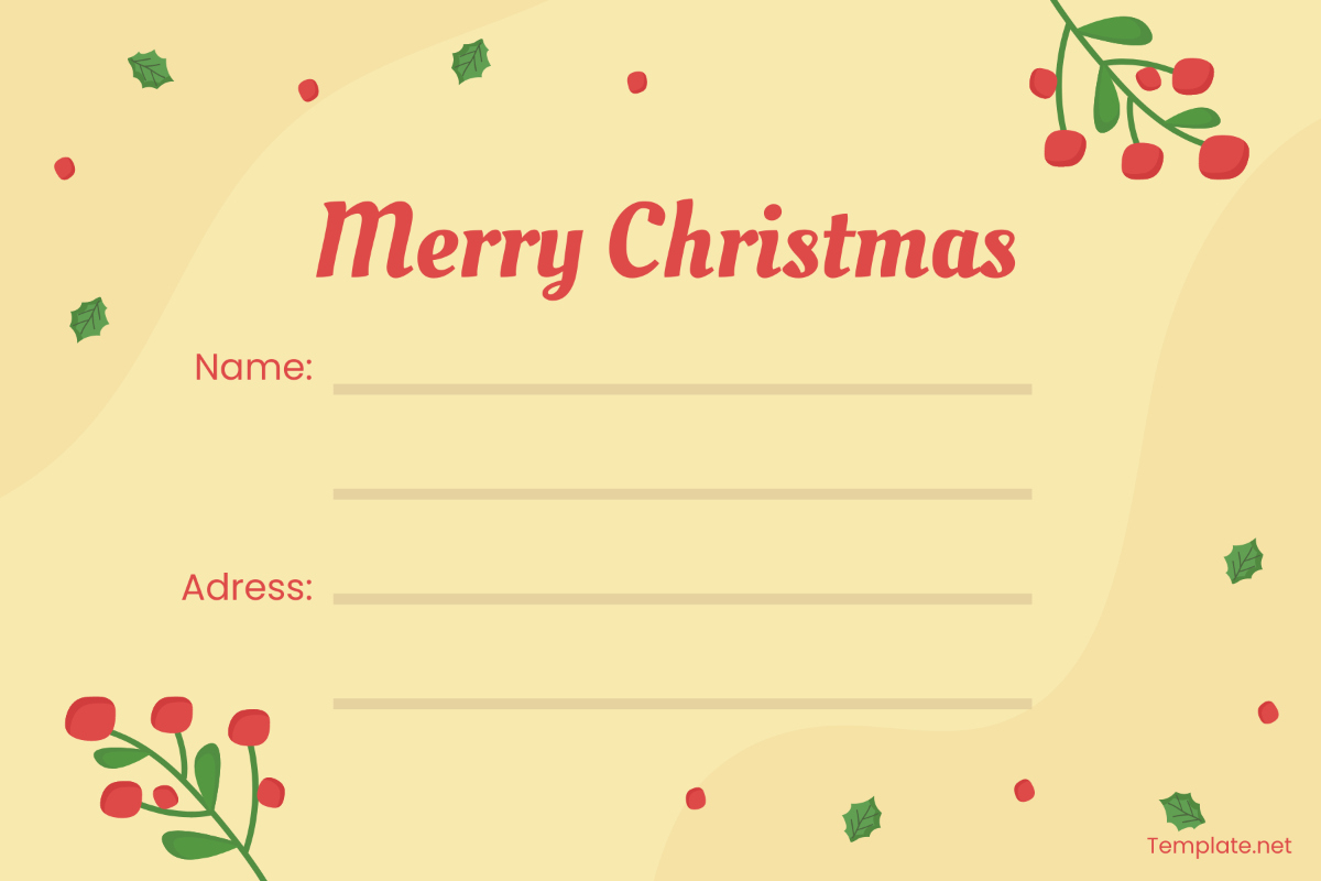 Free Blank Christmas Address Label Template To Edit Online regarding Christmas Card Address Label Template
