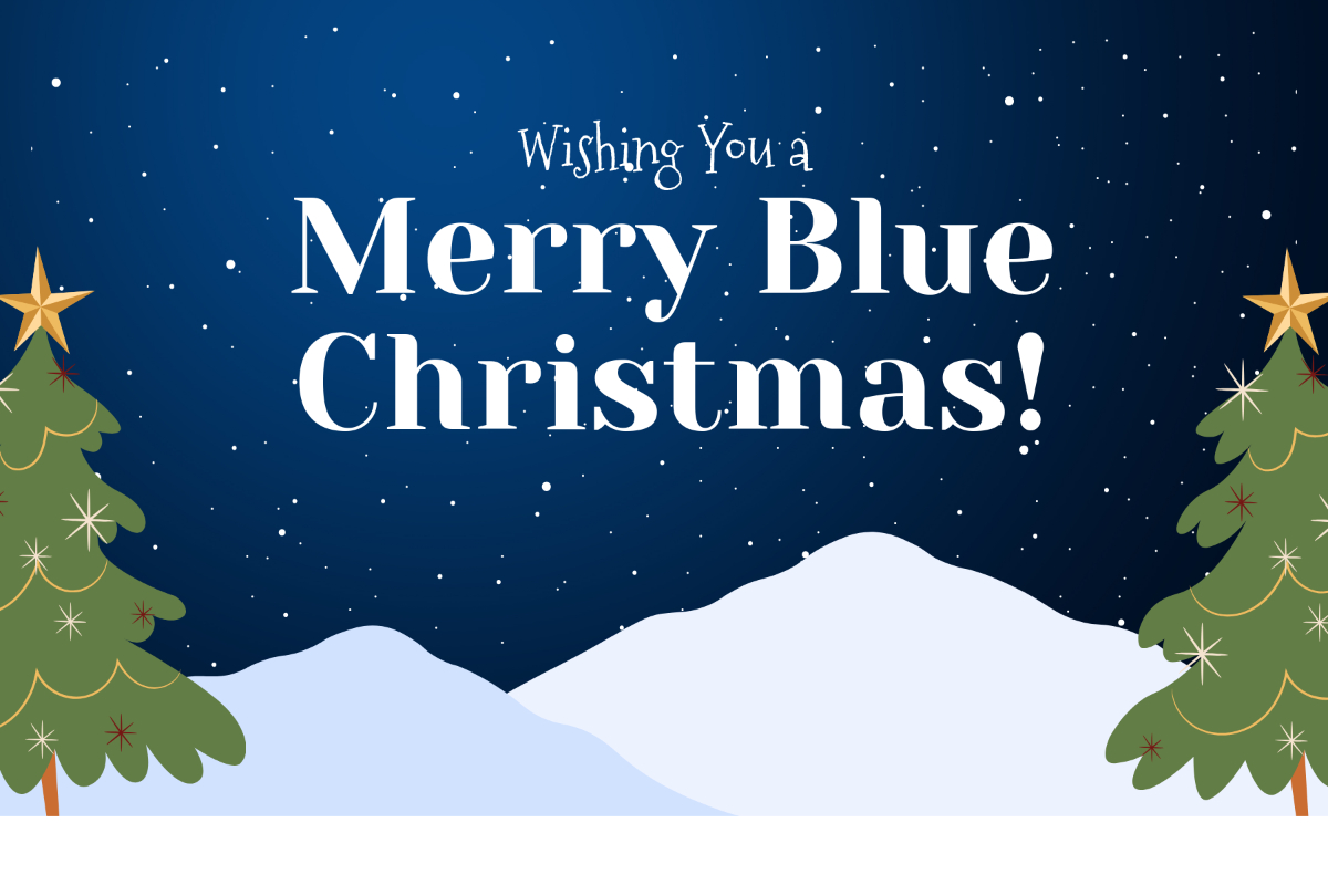 Free Blue Christmas Postcard Template To Edit Online intended for Blue Christmas Service Template