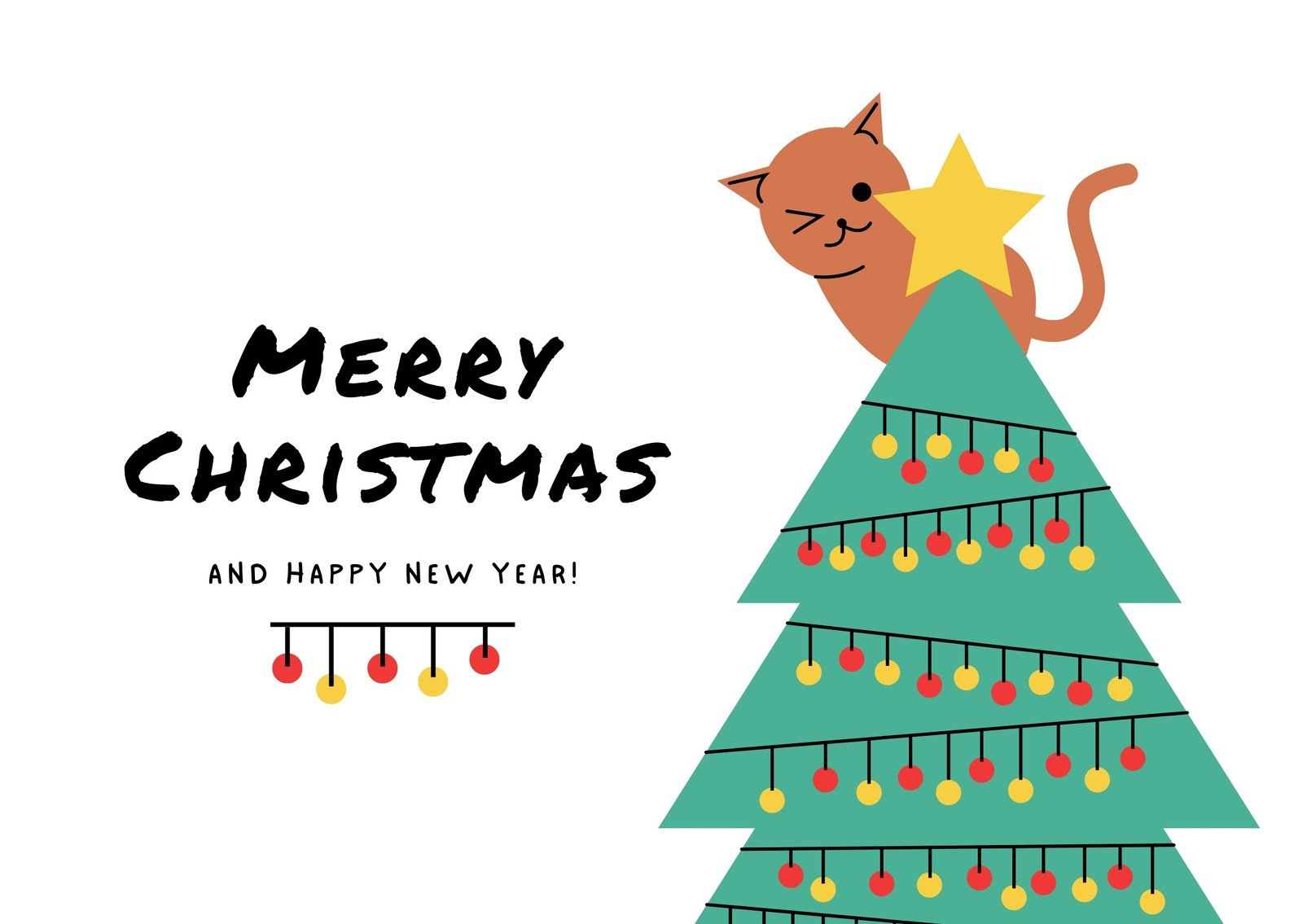 Free Cat Christmas Card Templates To Edit And Print | Canva in Cat Christmas Card Template