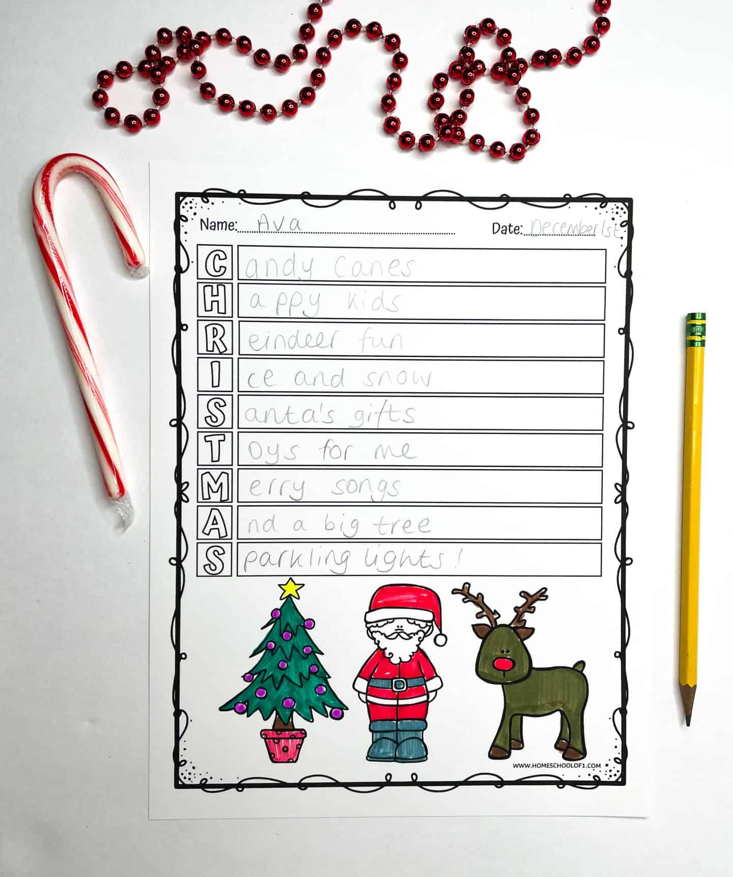 Free Christmas Acrostic Poem Template For Kids in Christmas Acrostic Poem Template Free