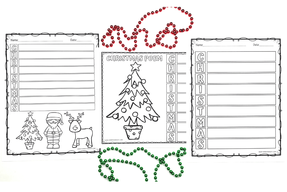 Free Christmas Acrostic Poem Template For Kids in Christmas Acrostic Poem Template