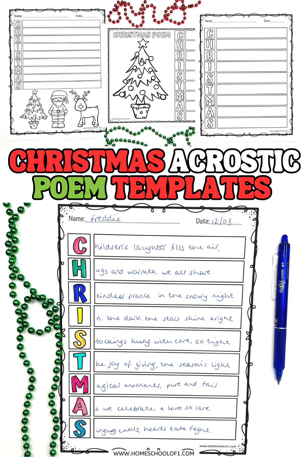 Free Christmas Acrostic Poem Template For Kids with regard to Christmas Acrostic Poem Template Free