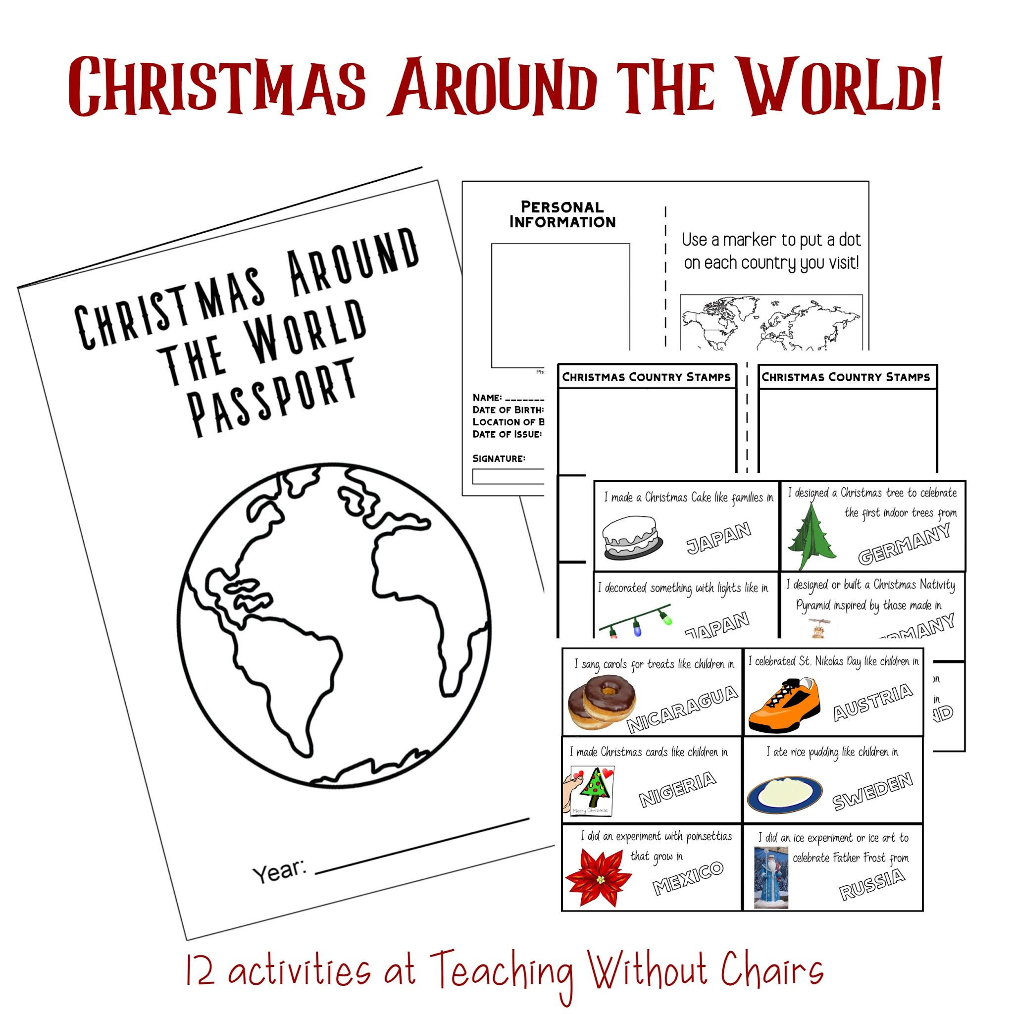 Free Christmas Activities To Do For Christmas Around The World intended for Christmas Around The World Passport Template Free