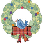 Free Christmas Appliqué Pattern   Bird In A Wreath   Tulipsquare Within Christmas Applique Template Free