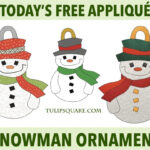 Free Christmas Appliqué Pattern   Snowman Ornament   Tulipsquare Within Christmas Applique Template Free
