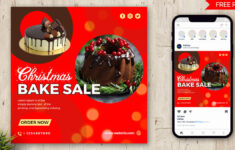 Free Christmas Bakery Cake Order Ad Banner Psd Template with regard to Christmas Cake Flyer Template Free
