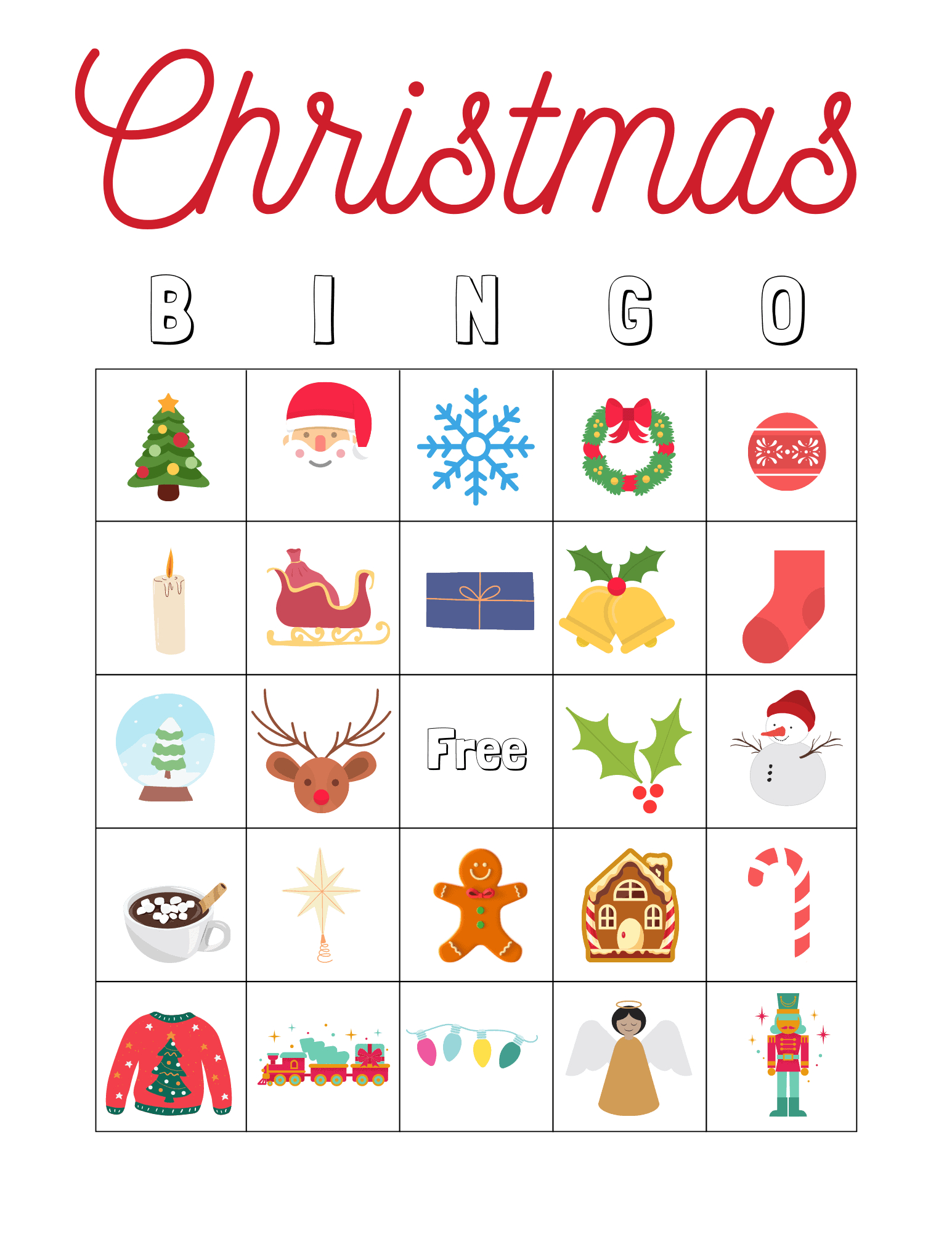 Free Christmas Bingo For Kids - Arinsolangeathome pertaining to Christmas Bingo Template Printable