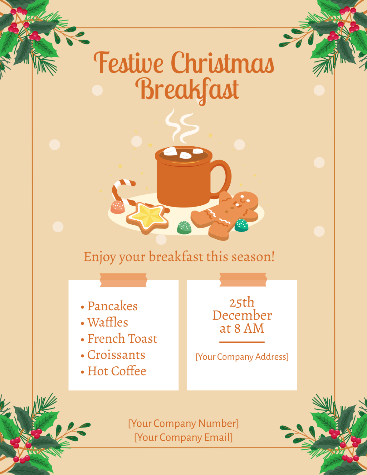 Free Christmas Breakfast Flyer Template To Edit Online inside Christmas Breakfast Flyer Template