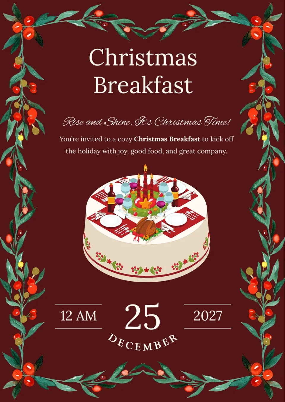 Free Christmas Breakfast Invitation Template For Google Docs intended for Christmas Breakfast Invitation Template Free