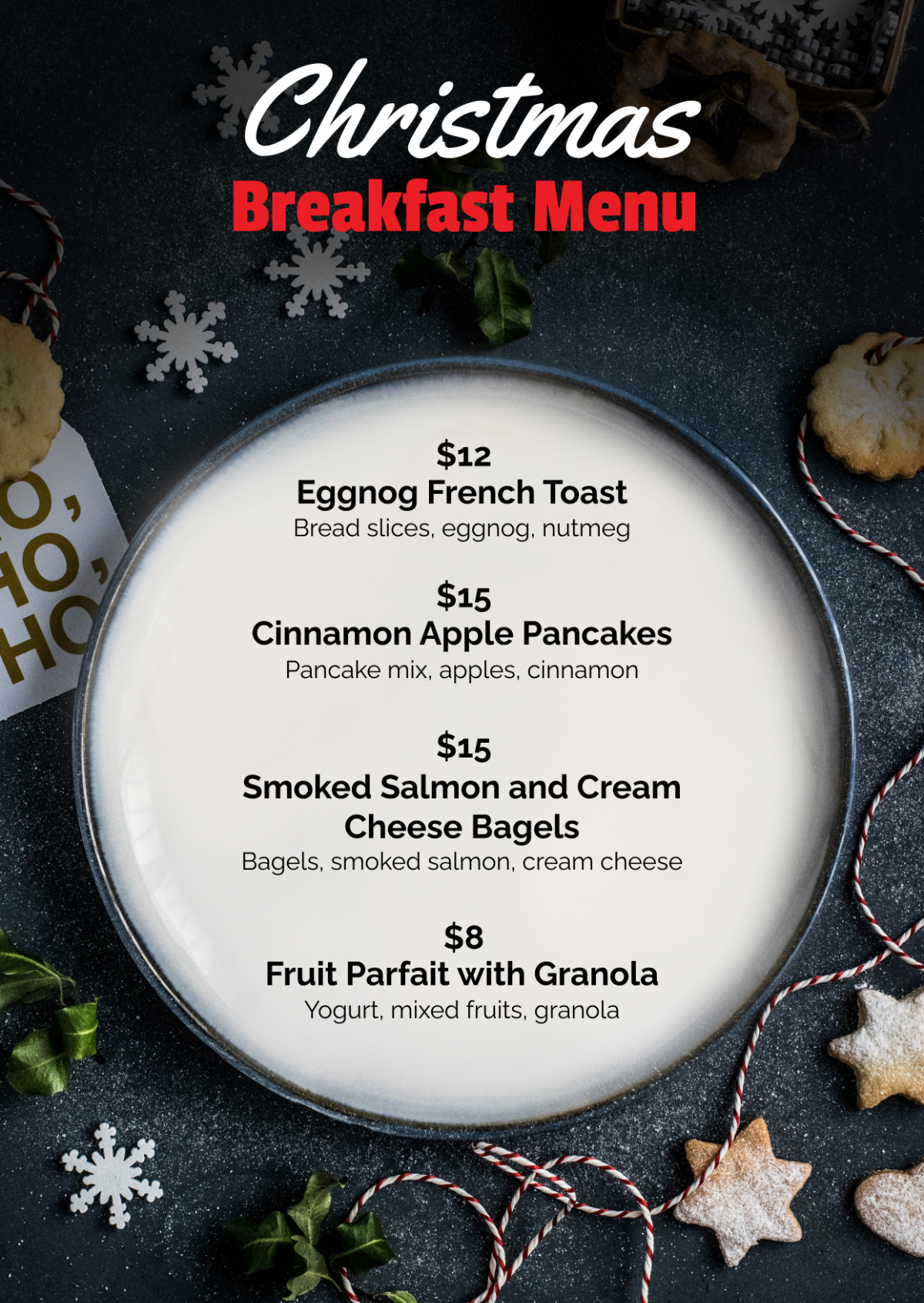 Free Christmas Breakfast Menu Template To Edit Online inside Christmas Breakfast Menu Template
