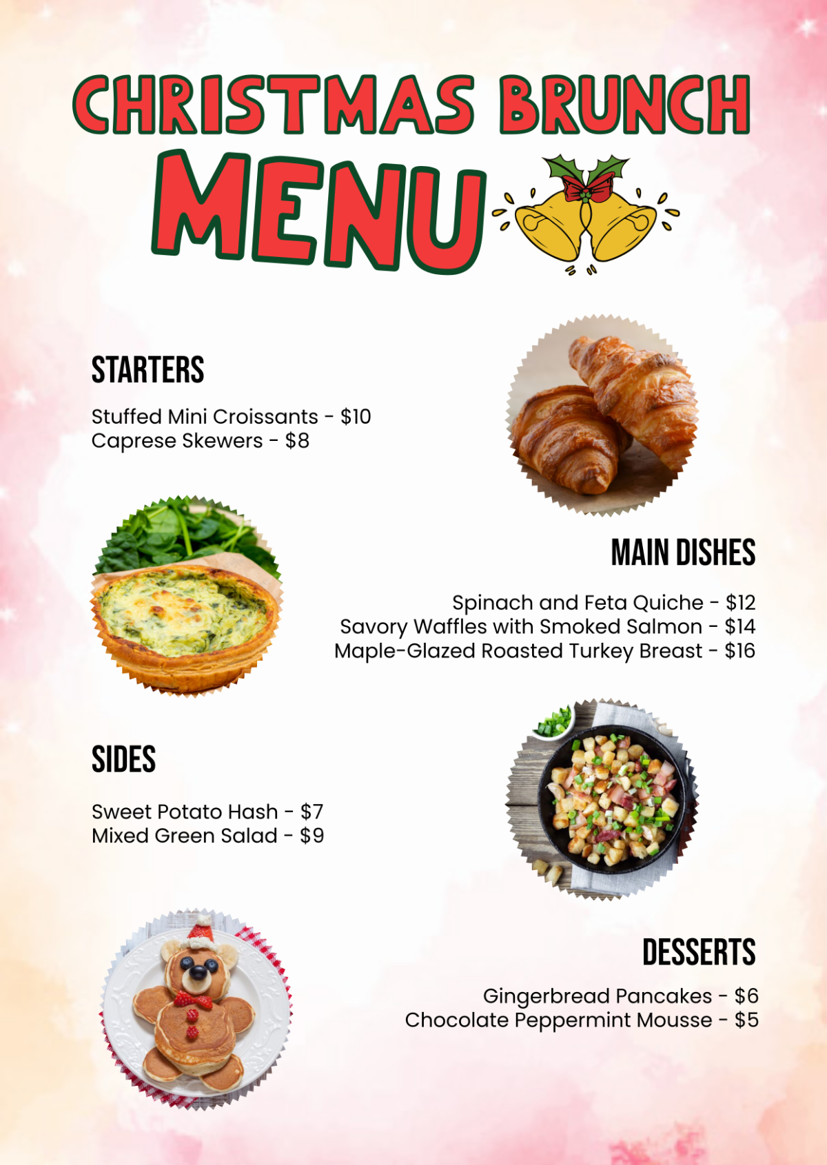 Free Christmas Brunch Menu Template To Edit Online within Christmas Brunch Menu Template