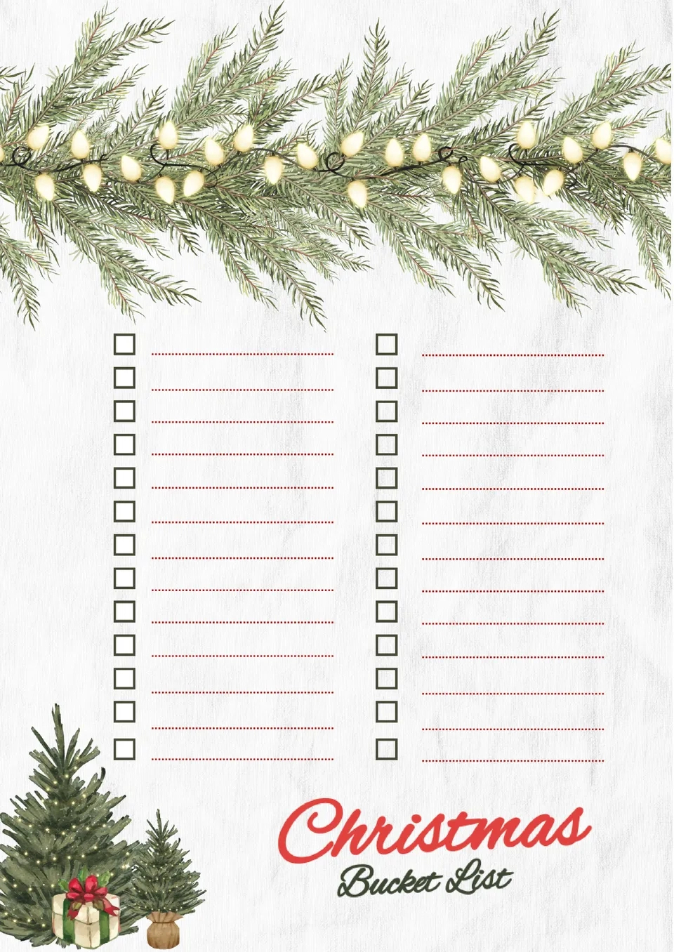 Free Christmas Bucket List Template For Google Docs for Christmas Bucket List Template