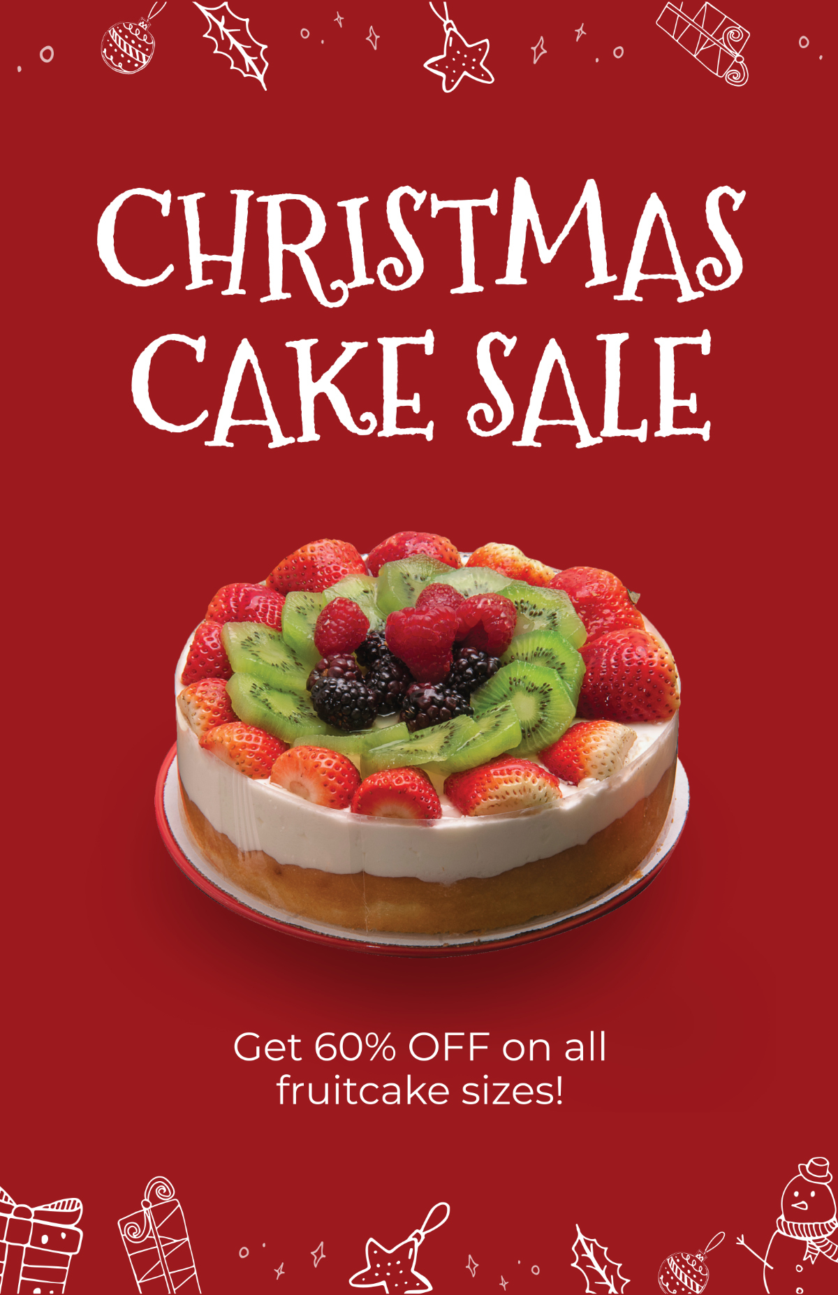 Free Christmas Cake Sale Poster Template To Edit Online intended for Christmas Cake Flyer Template Free