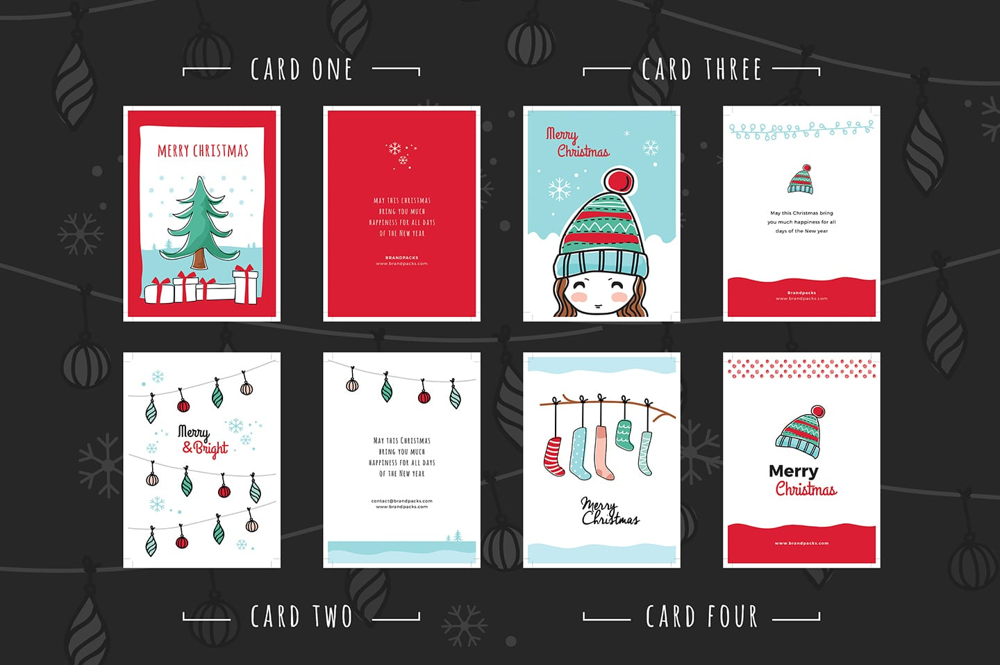 Free Christmas Card Templates For Photoshop &amp;amp; Illustrator - Brandpacks intended for Christmas Card Free Template Photoshop