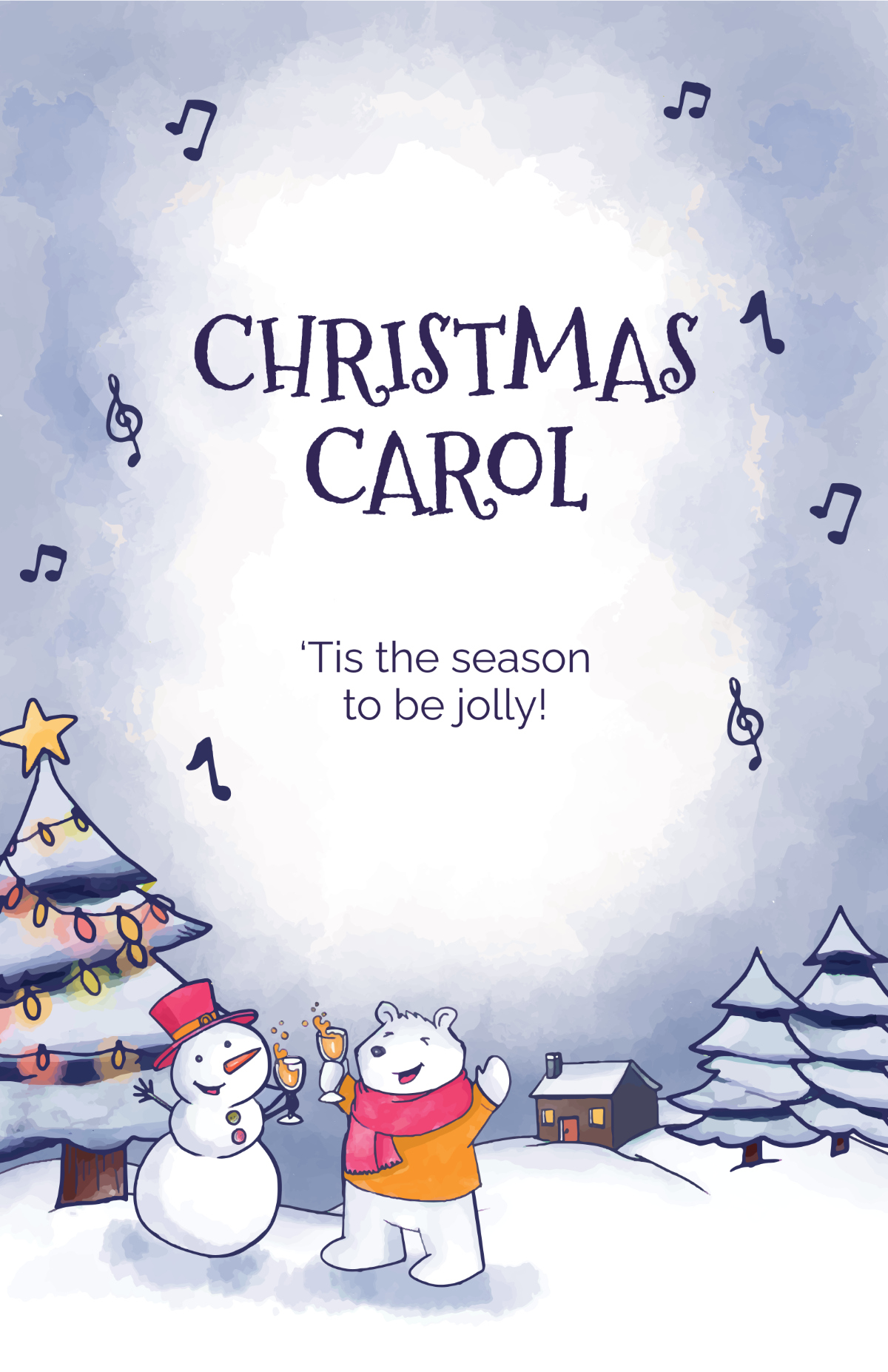 Free Christmas Carol Poster Template To Edit Online throughout Christmas Carol Poster Template