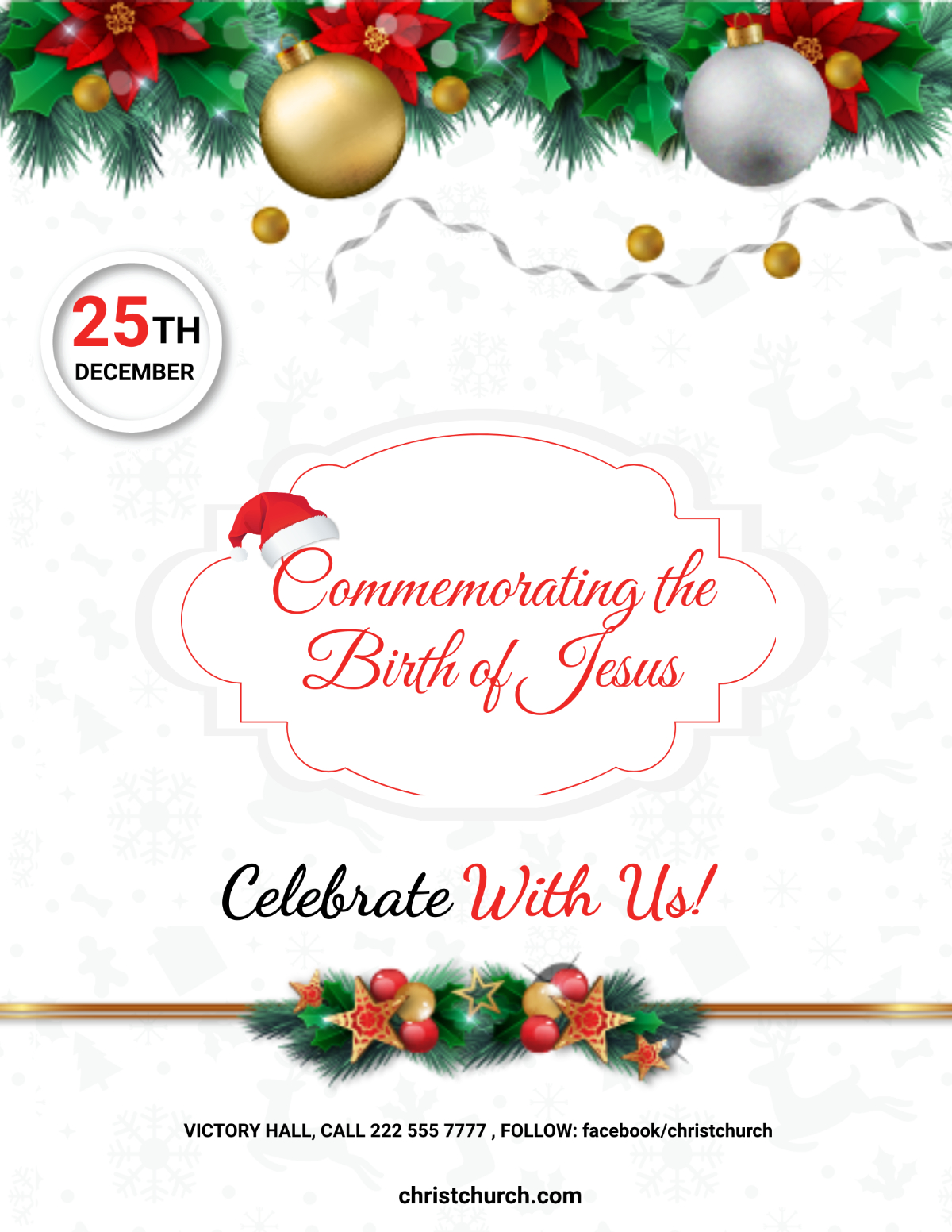 Free Christmas Church Flyer Template To Edit Online with Christmas Church Flyer Template Free