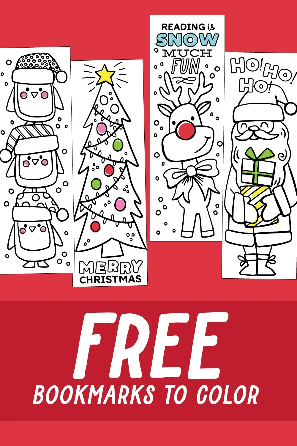 Free Christmas Coloring Bookmarks — Jessie Steury with Christmas Bookmark Template Free