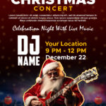 Free Christmas Concert Poster Template   Freegraphica With Regard To Christmas Concert Flyer Template Free