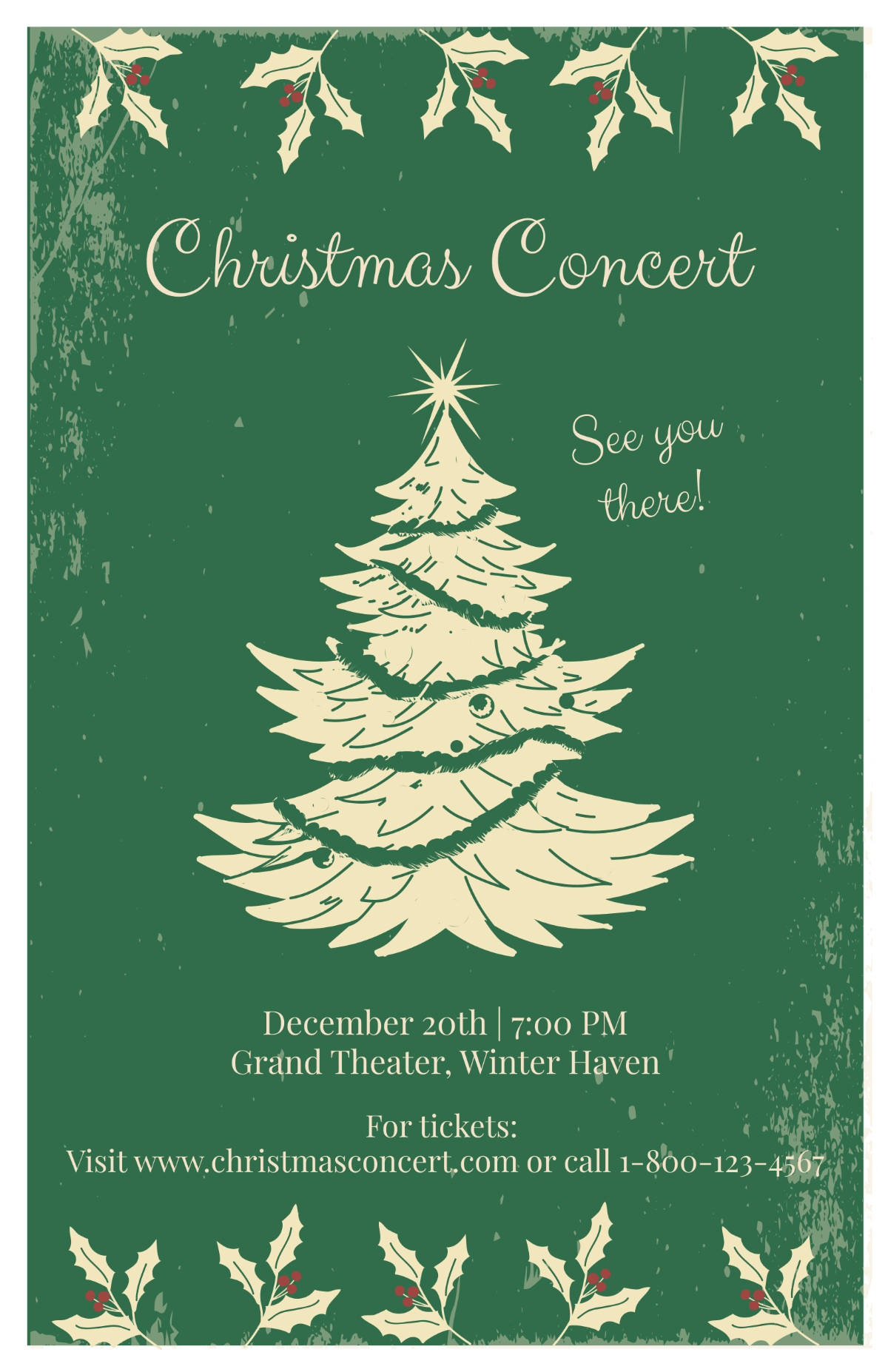 Free Christmas Concert Poster Template To Edit Online with Christmas Concert Flyer Template Free