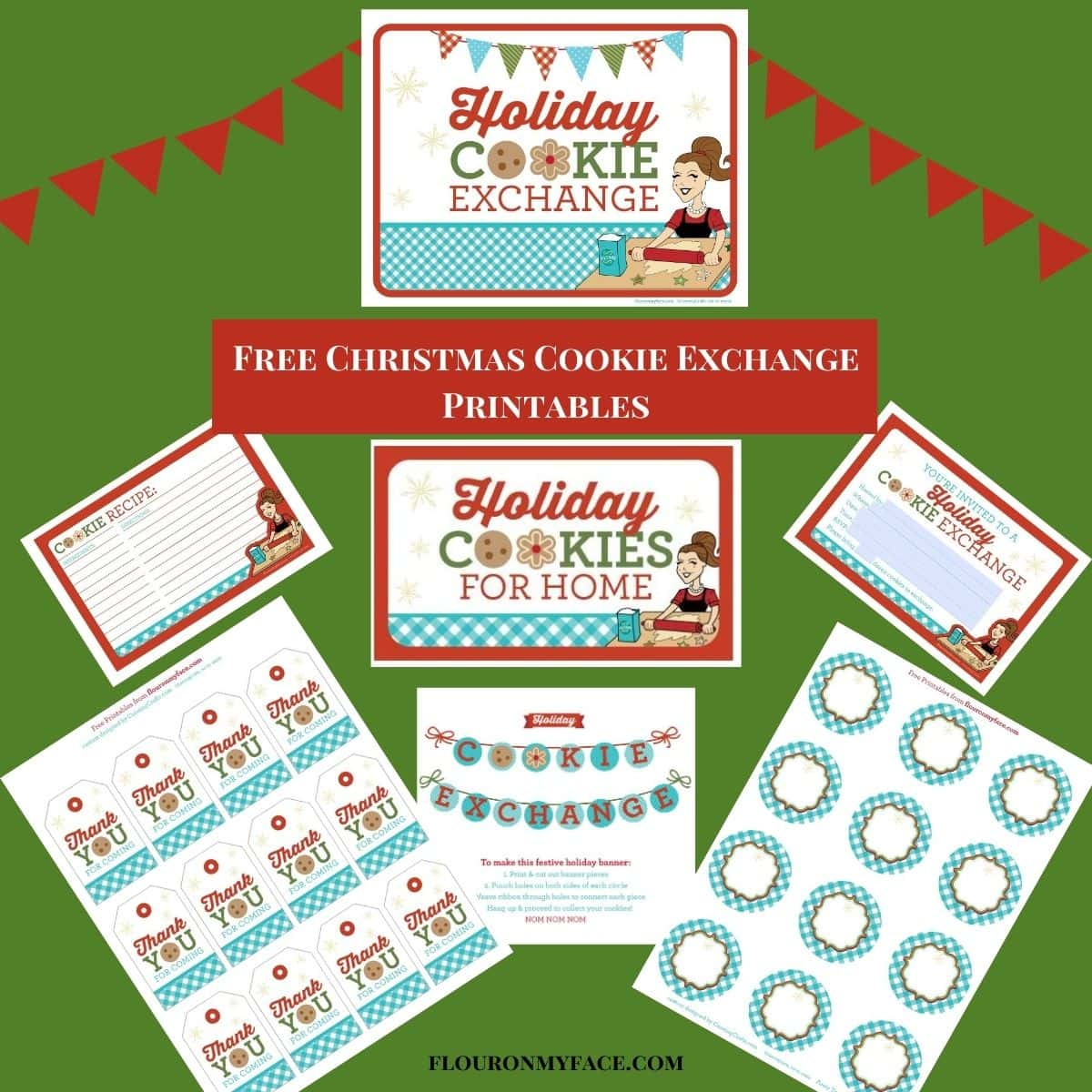 Free Christmas Cookie Exchange Printables - Flour On My Face in Christmas Cookie Template Free