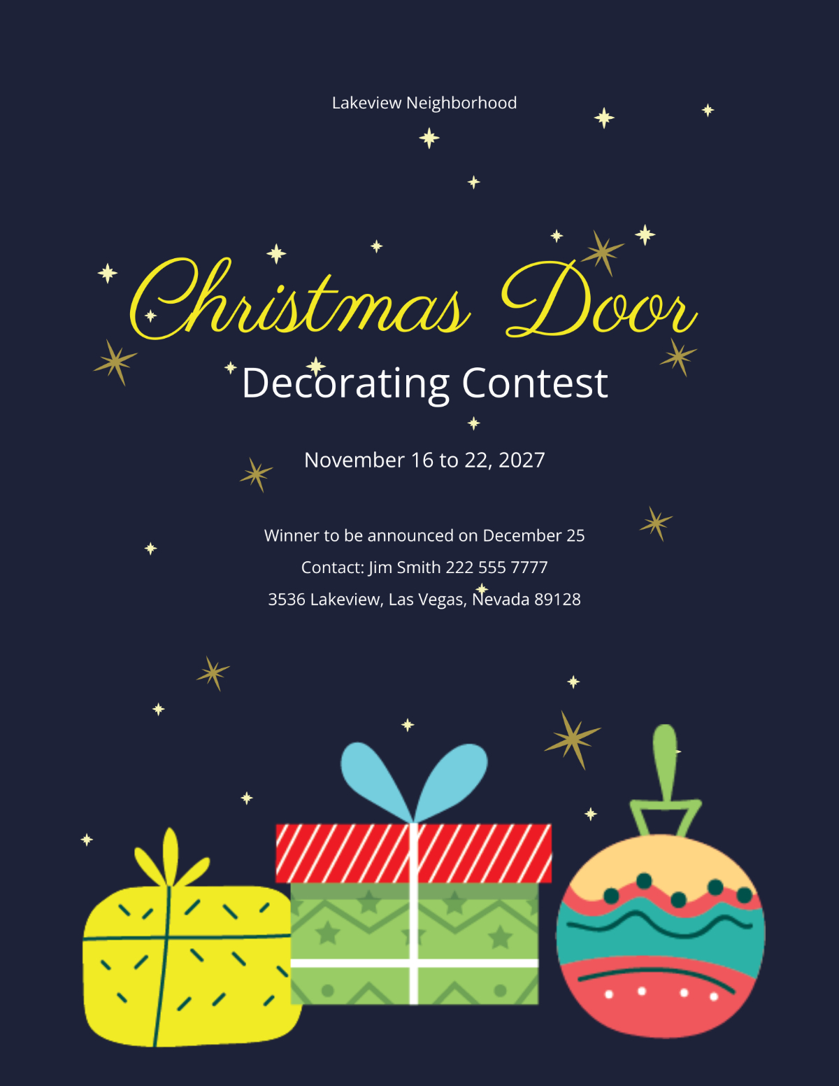 Free Christmas Door Decorating Contest Flyer Template To Edit Online in Christmas Decorating Contest Flyer Template