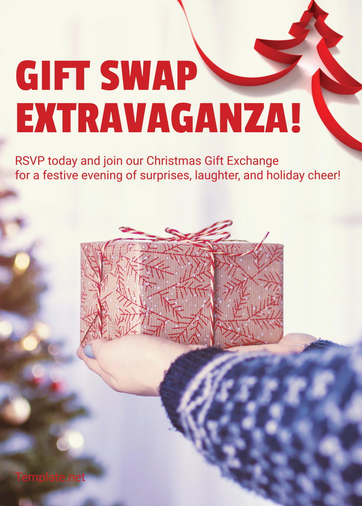 Free Christmas Gift Exchange Invitation Template To Edit Online with Christmas Gift Exchange Invitation Template