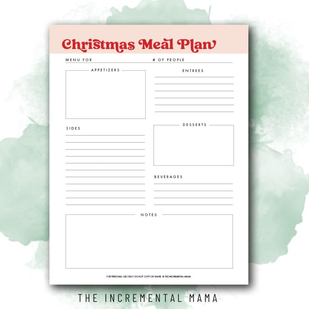 Free Christmas Planner Printable For The Best Holiday Ever - The with Christmas Dinner Planning Template