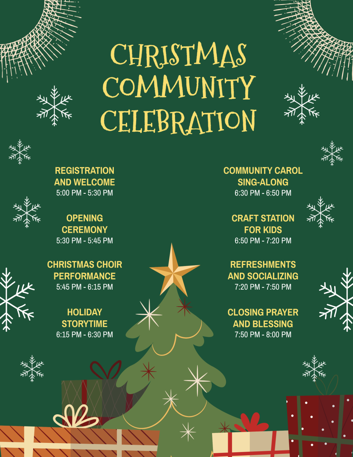 Free Christmas Program Agenda Template To Edit Online in Christmas Eve Program Template