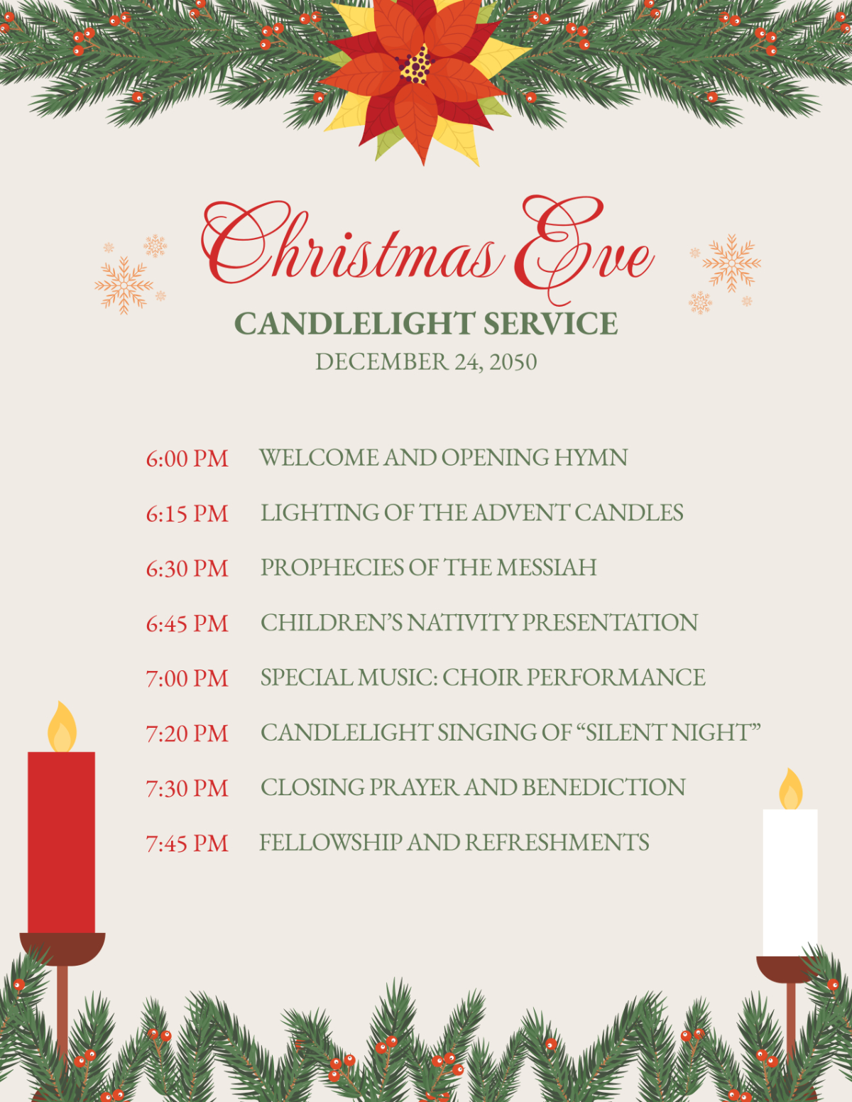 Free Christmas Program Templates, Editable And Printable in Christmas Eve Program Template