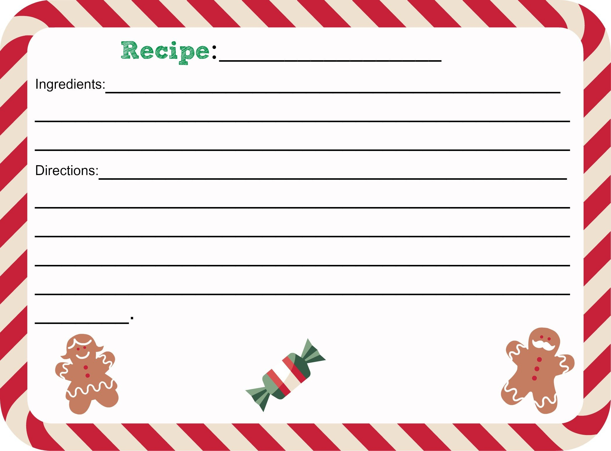 Free Christmas Recipe Card Printable - Shesaved® - Worksheets Library in Blank Christmas Recipe Card Template