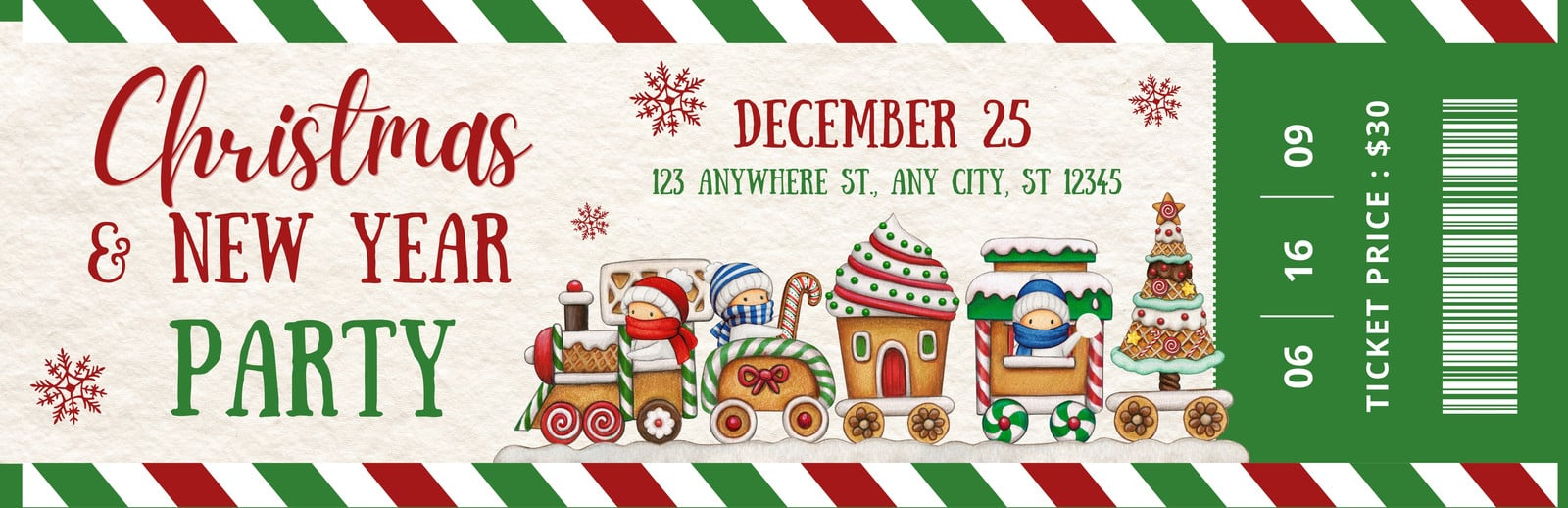 Free Christmas Ticket Templates To Edit And Print | Canva within Christmas Event Ticket Template Free