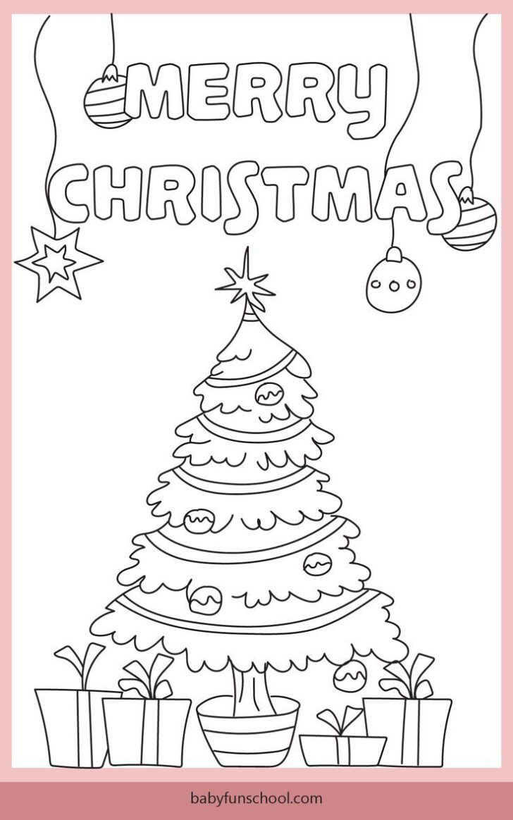 Christmas Card Coloring Template