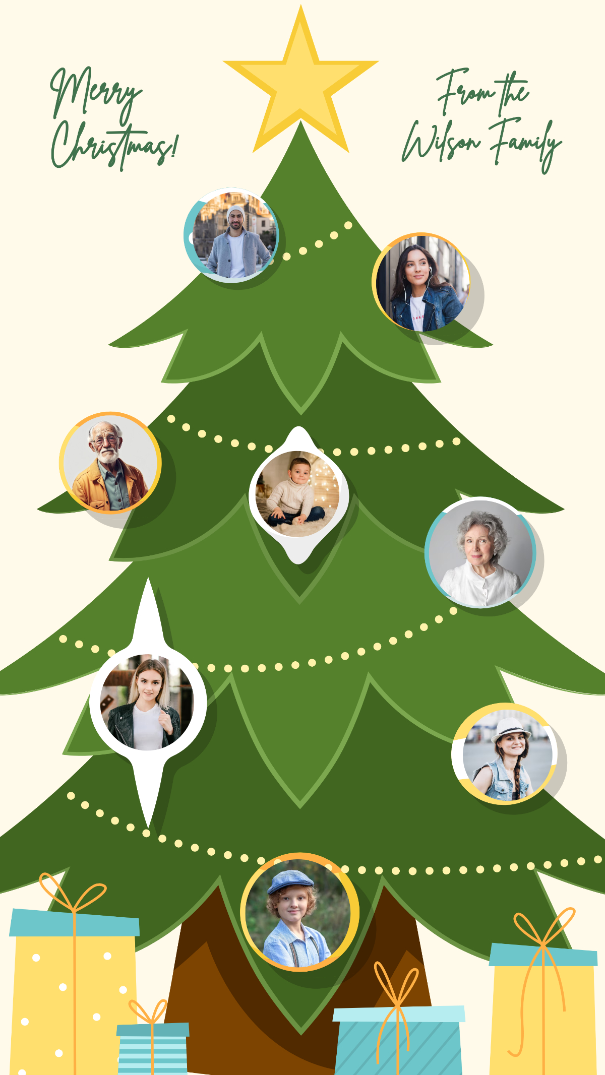 Free Christmas Tree Photo Collage Template To Edit Online with Christmas Collage Template Free
