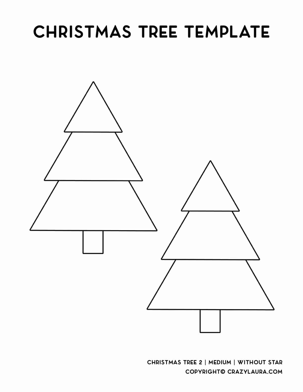 Free Christmas Tree Template & Stencil Patterns For 2022 - Crazy Laura pertaining to 3 Triangle Christmas Tree Template