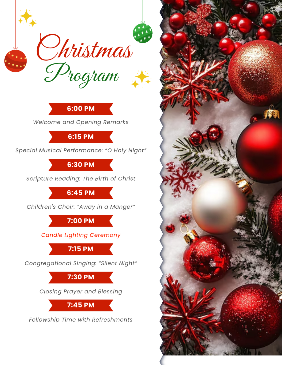 Free Custom Christmas Program Template To Edit Online intended for Christmas Eve Program Template