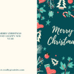 Free Custom Printable Christmas Folded Card Templates | Canva Inside A4 Christmas Card Template