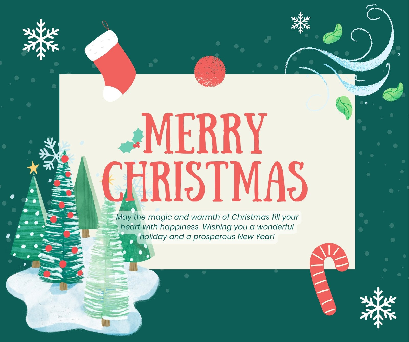 Free Customizable Christmas Facebook Post Templates | Canva inside Christmas Card Template For Facebook
