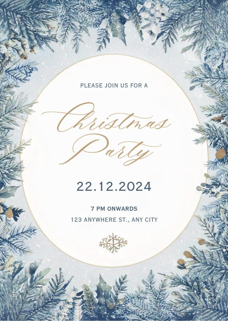 Blue Christmas Invitation Template Blue Christmas Invitation Template