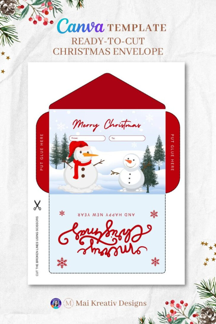 Christmas Envelope Template Free Christmas Envelope Template Free