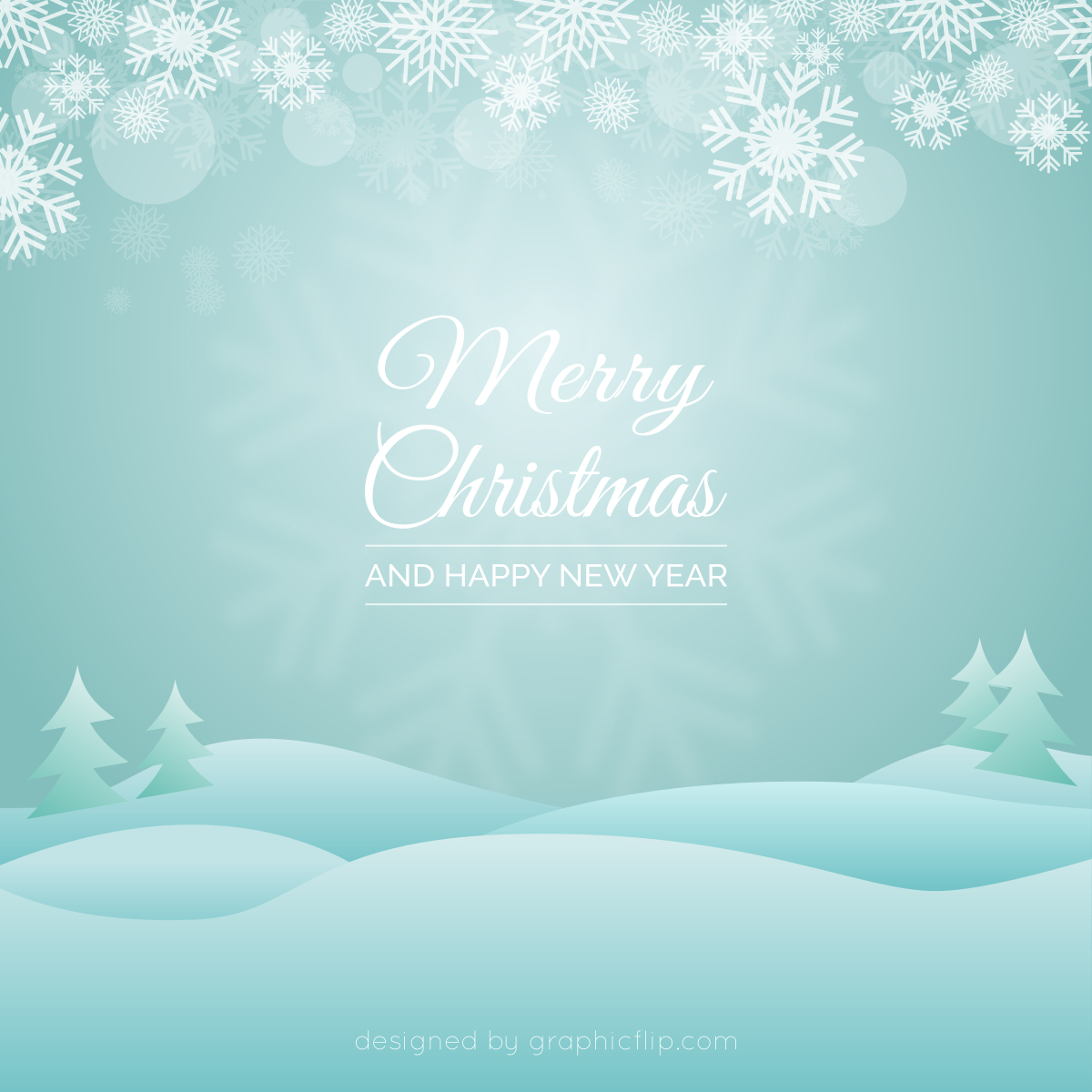 Free Download: Christmas Greeting Vector With Snowy Landscape with regard to Christmas Greeting Card Template Free Download