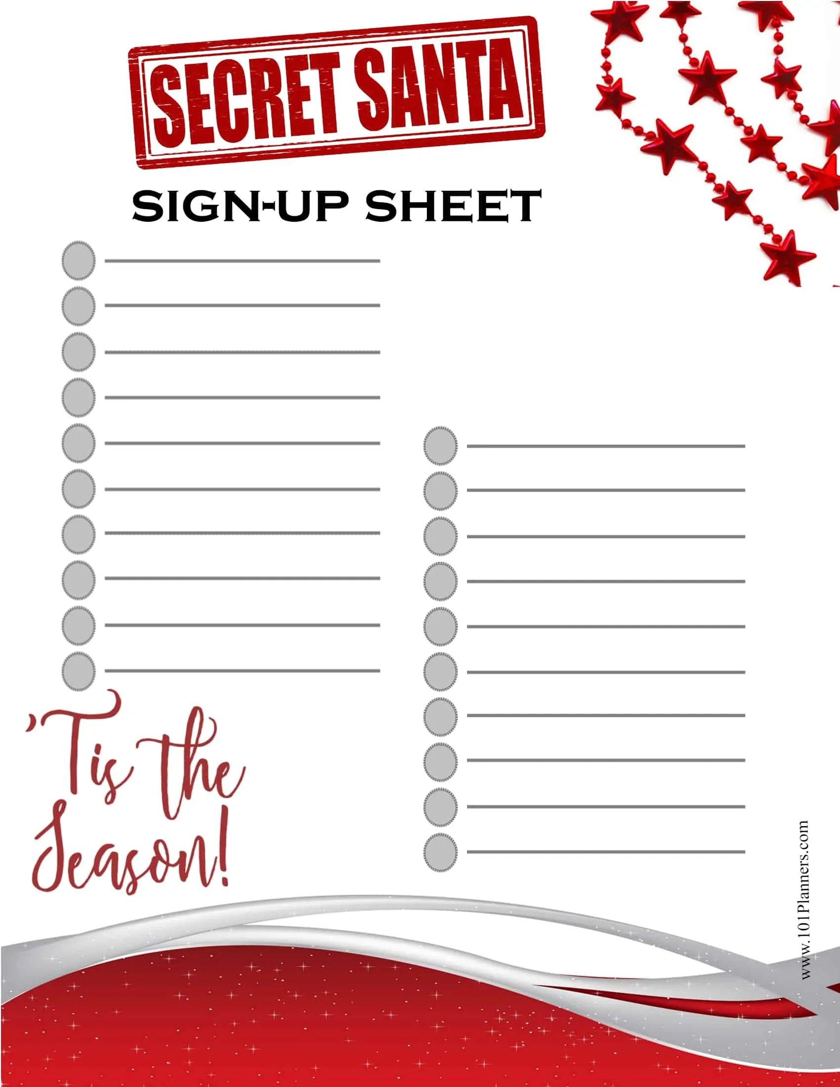 Free Editable Secret Santa Form Template with regard to Christmas Gift Exchange Sign Up Sheet Template
