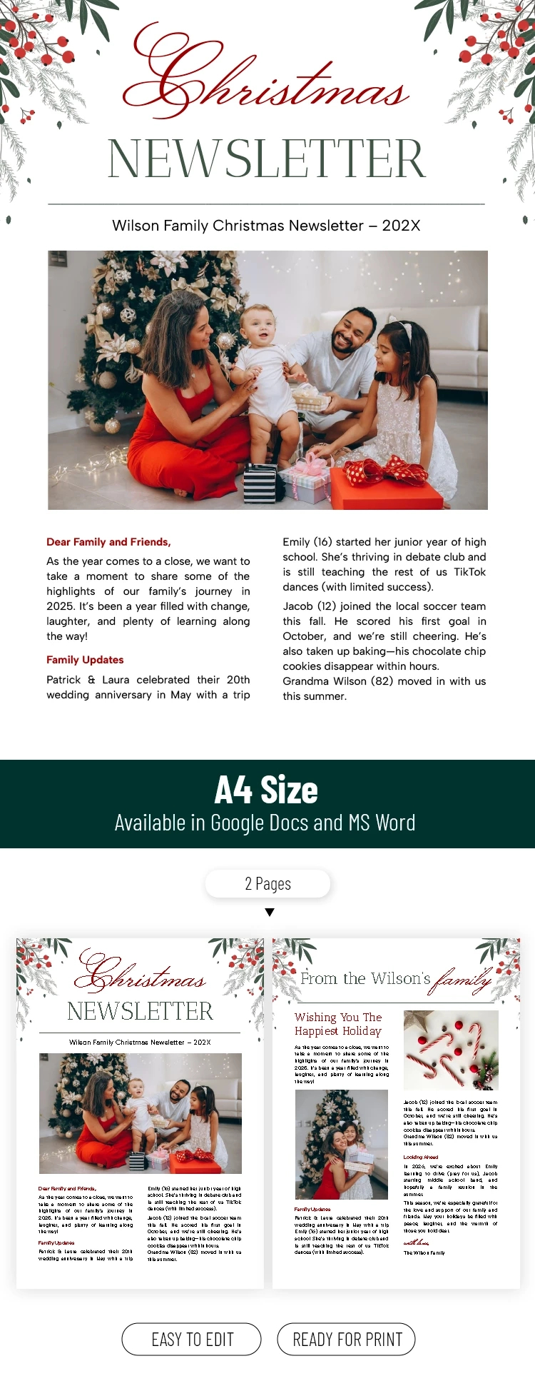 Free Family Christmas Newsletter Template | Thegoodocs intended for Christmas Family Newsletter Template Free