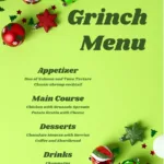 Free Grinch Menu Template For Google Docs Intended For Christmas Dinner Menu Template Free